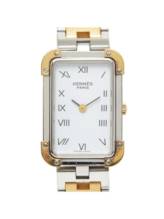 Hermes Croajour Watch White Silver Gold Stainless Steel Plated main image 4